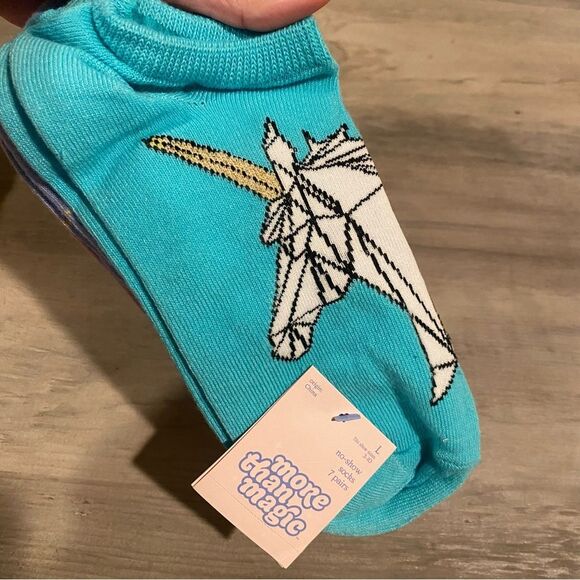 Unicorn socks size 3-10 multi‎ pack 7 pairs - Picture 6 of 7